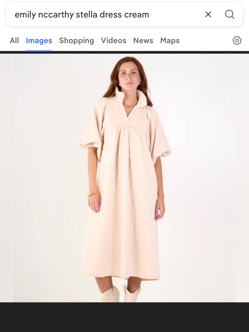 Emily McCarthy Stella Maxi Dress in Cream NWT